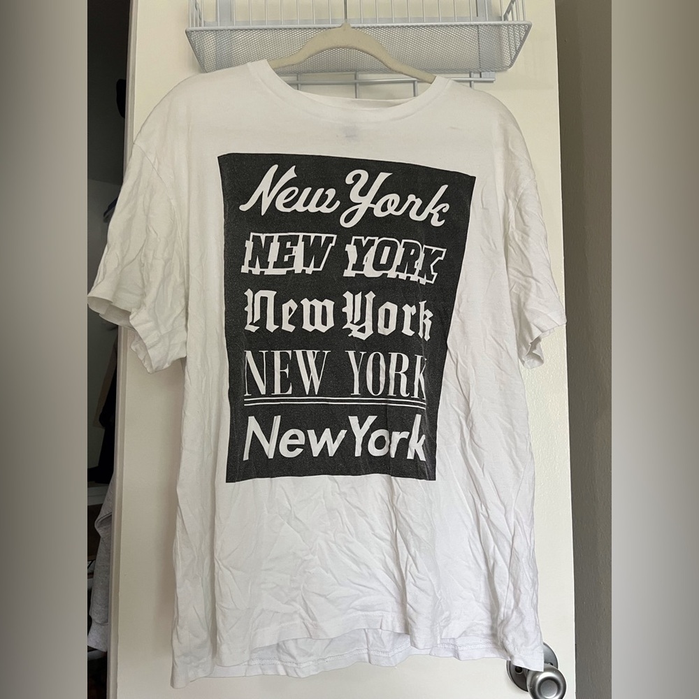 H&M White Tee with New York Print